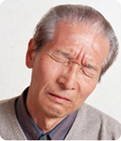 悩むおじいさん